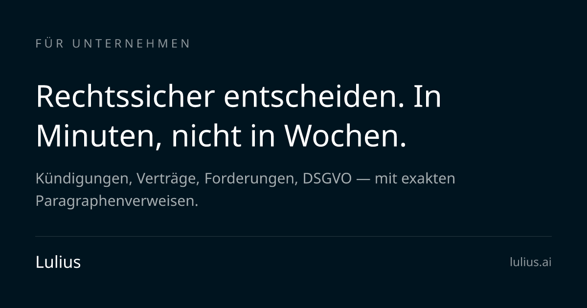KI-Rechtsassistent für Unternehmen - Lulius